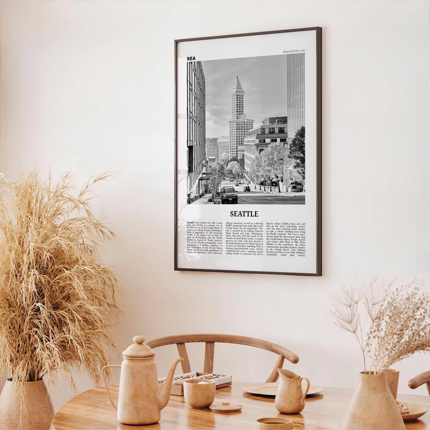 Seattle Print Black and White No 4, Seattle Wall Art, Seattle Poster, Seattle Photo, Seattle Decor, Washington, USA, United States