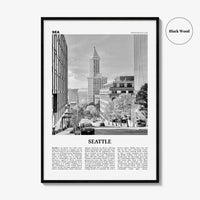 Seattle Print Black and White No 4, Seattle Wall Art, Seattle Poster, Seattle Photo, Seattle Decor, Washington, USA, United States