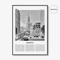 Seattle Print Black and White No 4, Seattle Wall Art, Seattle Poster, Seattle Photo, Seattle Decor, Washington, USA, United States