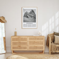 Seceda Ridgeline Travel B&W Poster