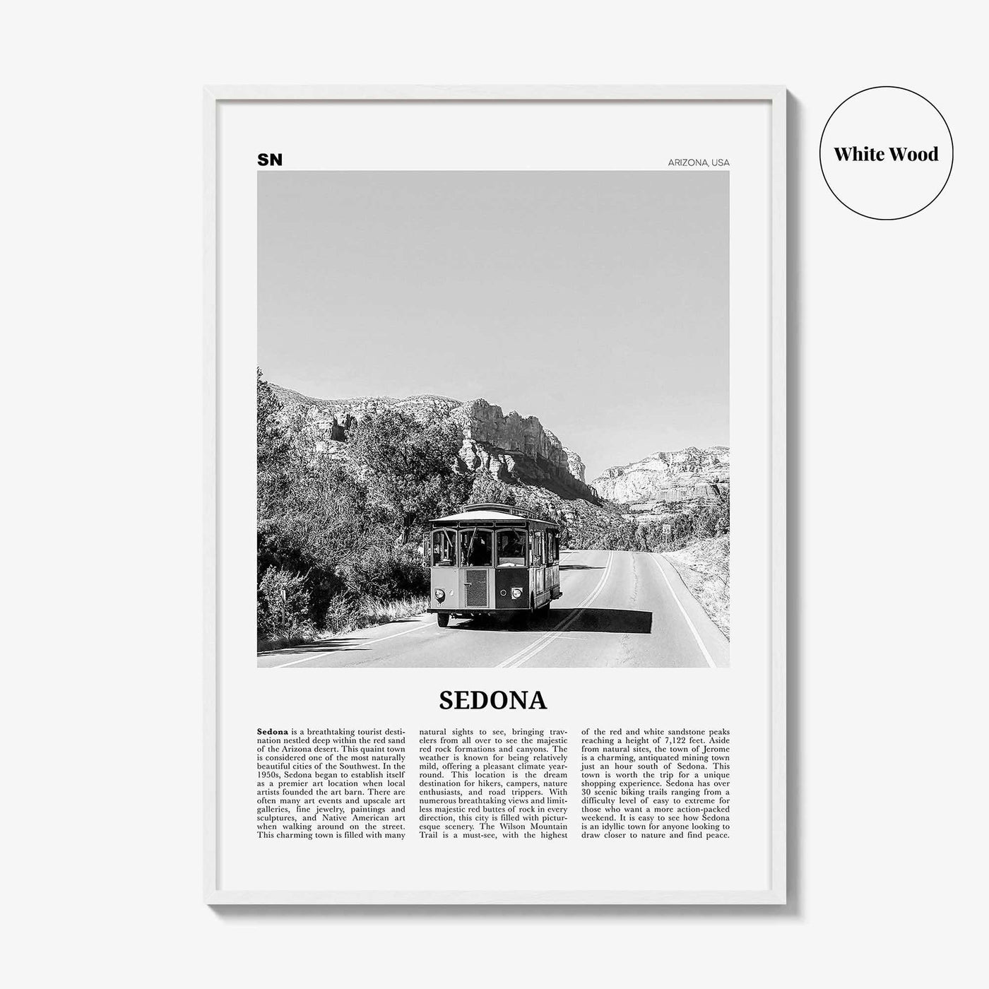 Sedona Print Black and White, Sedona Wall Art, Sedona Poster, Sedona Photo, Sedona Wall Décor, Arizona, USA, United States, North America