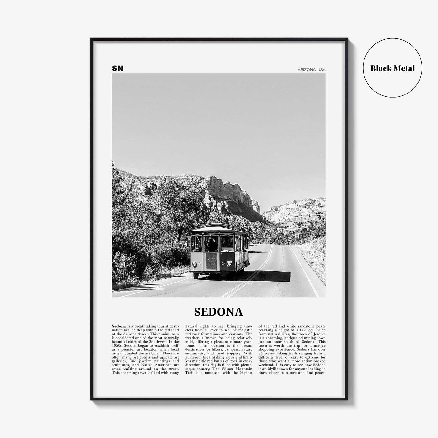 Sedona Print Black and White, Sedona Wall Art, Sedona Poster, Sedona Photo, Sedona Wall Décor, Arizona, USA, United States, North America