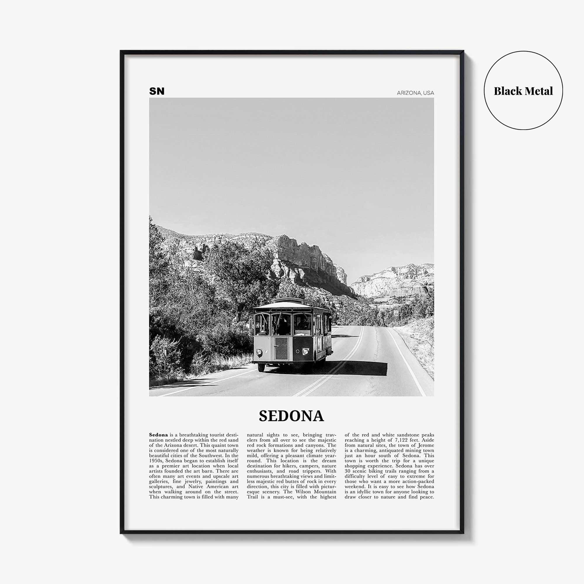 Sedona Print Black and White, Sedona Wall Art, Sedona Poster, Sedona Photo, Sedona Wall Décor, Arizona, USA, United States, North America