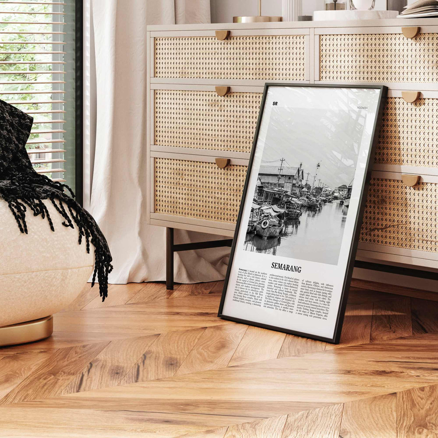 Semarang Print Black and White, Semarang Wall Art, Semarang Poster, Semarang Photo, Semarang Wall Décor, Semarang Map, Indonesia