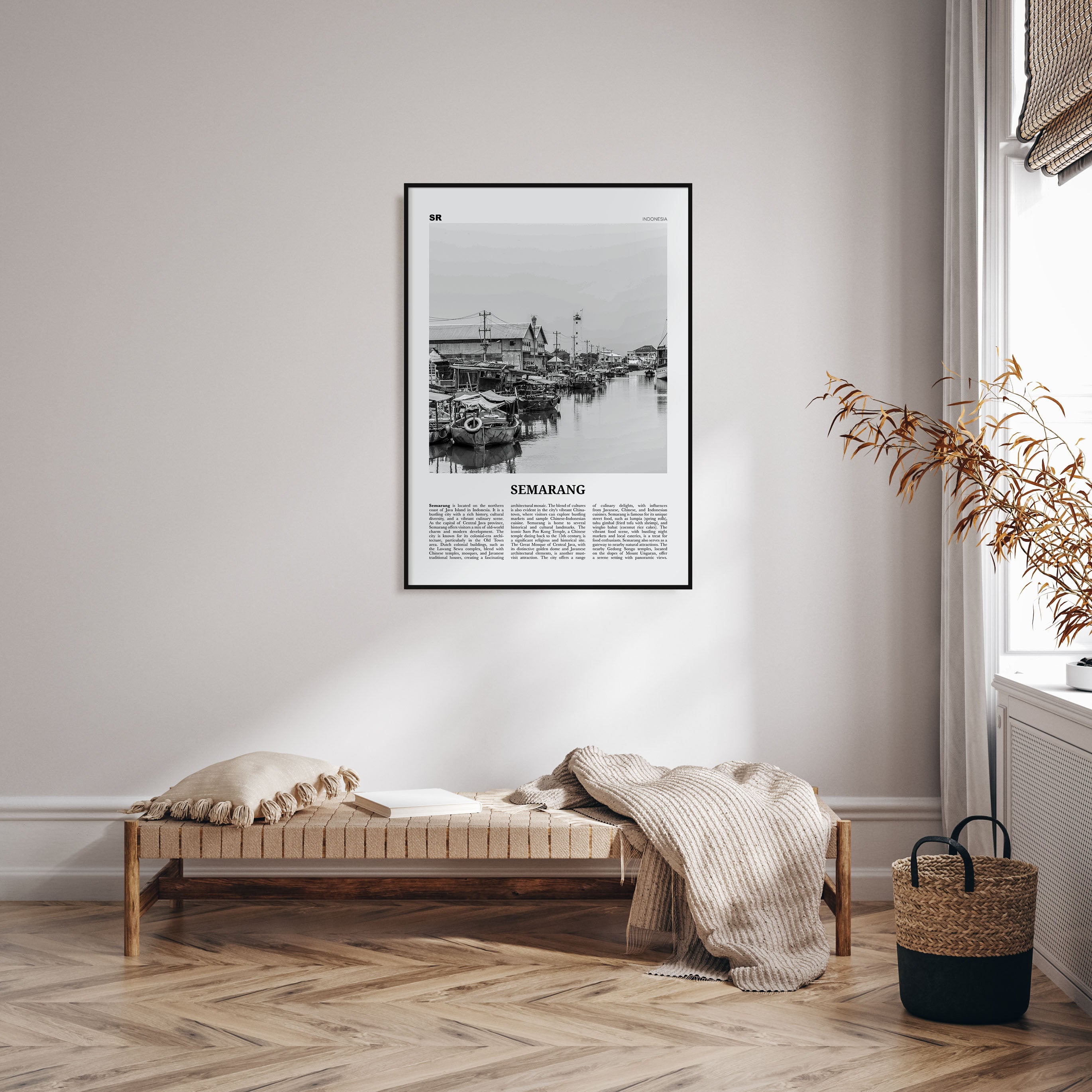 Semarang Travel B&W Poster