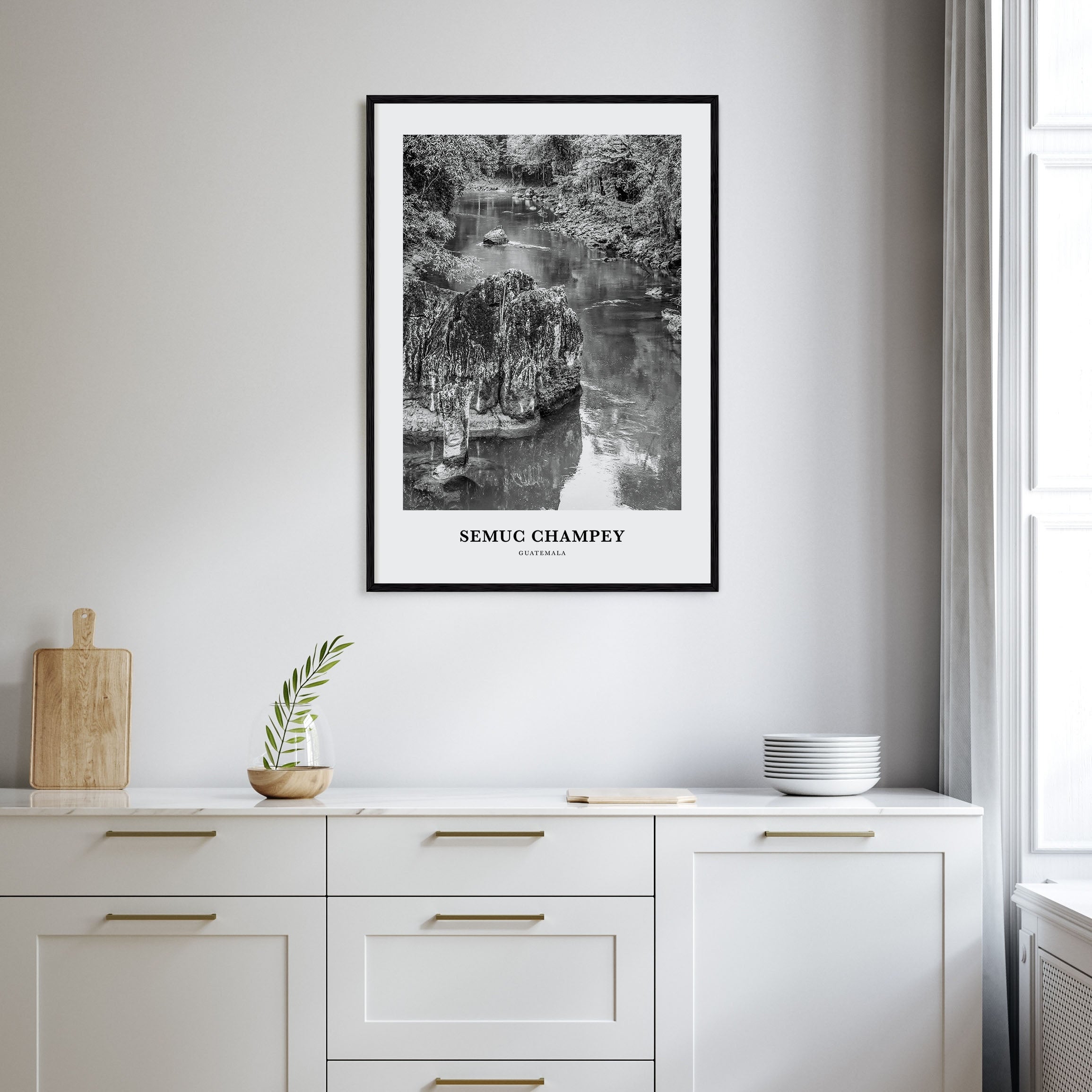 Semuc Champey Portrait B&W Poster