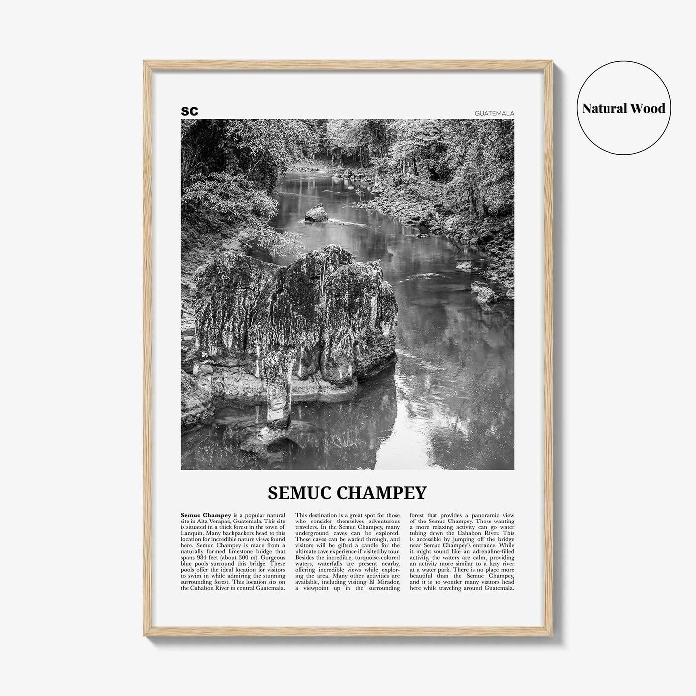 Semuc Champey Print Black and White, Semuc Champey Wall Art, Semuc Champey Poster, Semuc Champey Photo, Semuc Champey Wall Décor, Guatemala
