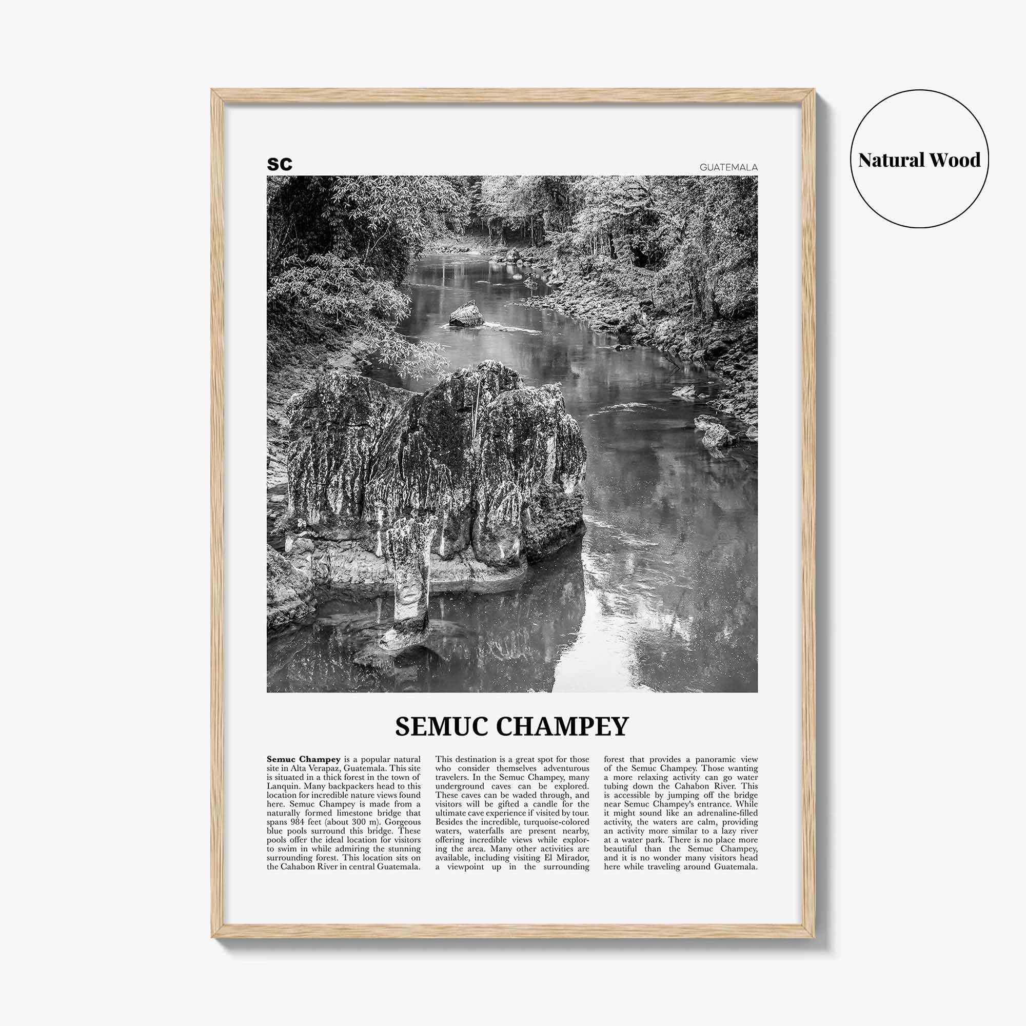 Semuc Champey Print Black and White, Semuc Champey Wall Art, Semuc Champey Poster, Semuc Champey Photo, Semuc Champey Wall Décor, Guatemala