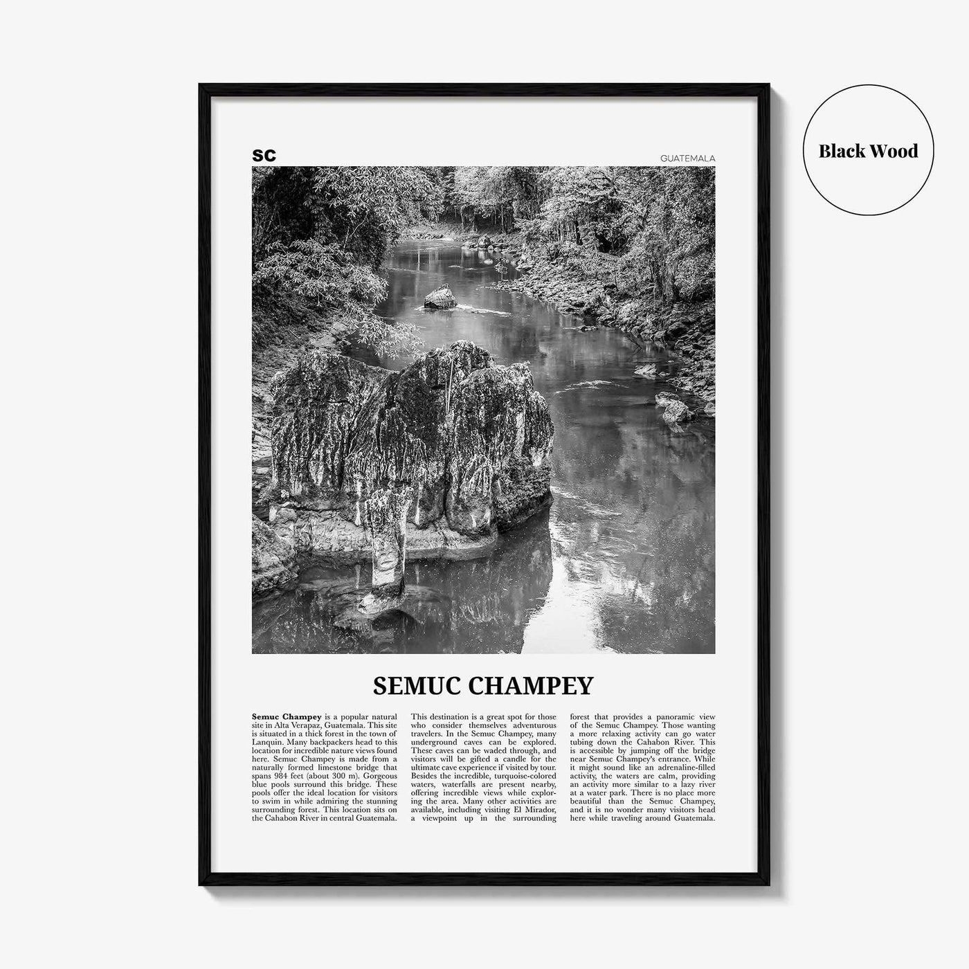 Semuc Champey Print Black and White, Semuc Champey Wall Art, Semuc Champey Poster, Semuc Champey Photo, Semuc Champey Wall Décor, Guatemala