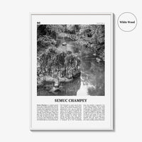 Semuc Champey Print Black and White, Semuc Champey Wall Art, Semuc Champey Poster, Semuc Champey Photo, Semuc Champey Wall Décor, Guatemala