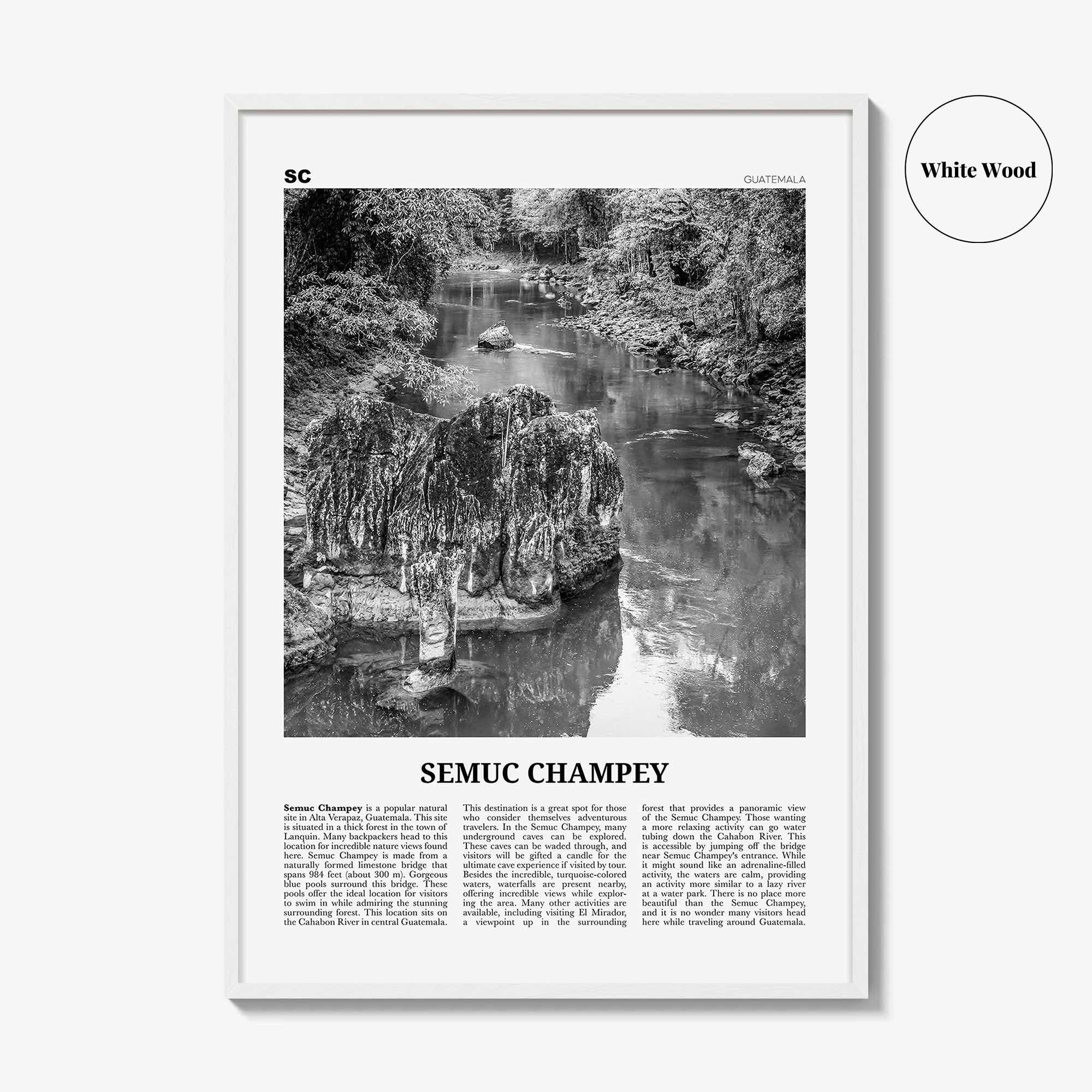 Semuc Champey Print Black and White, Semuc Champey Wall Art, Semuc Champey Poster, Semuc Champey Photo, Semuc Champey Wall Décor, Guatemala