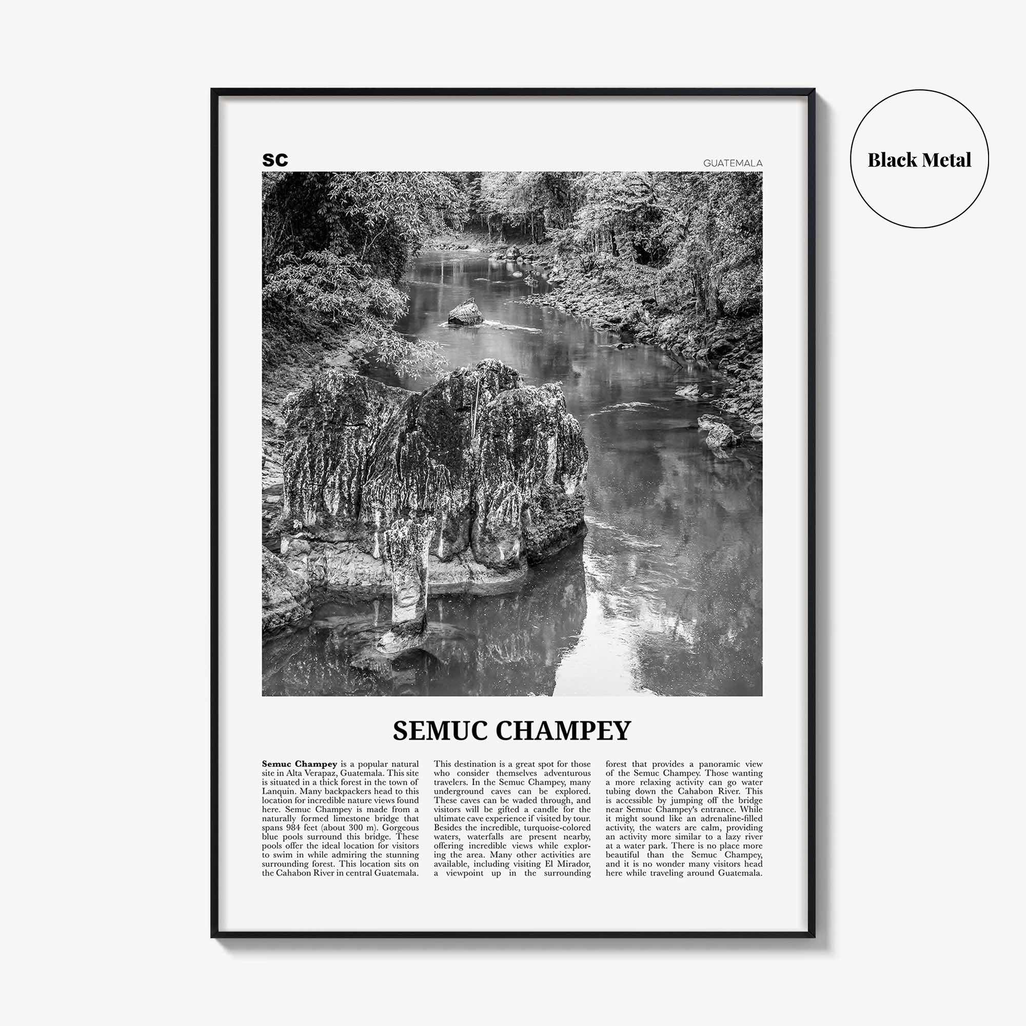 Semuc Champey Print Black and White, Semuc Champey Wall Art, Semuc Champey Poster, Semuc Champey Photo, Semuc Champey Wall Décor, Guatemala
