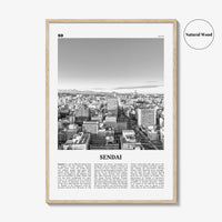 Sendai Print Black and White, Sendai Wall Art, Sendai Poster, Sendai Photo, Sendai Wall Décor, Sendai Map, Japan