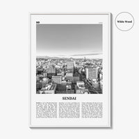Sendai Print Black and White, Sendai Wall Art, Sendai Poster, Sendai Photo, Sendai Wall Décor, Sendai Map, Japan