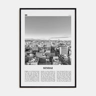 Sendai Travel B&W Poster
