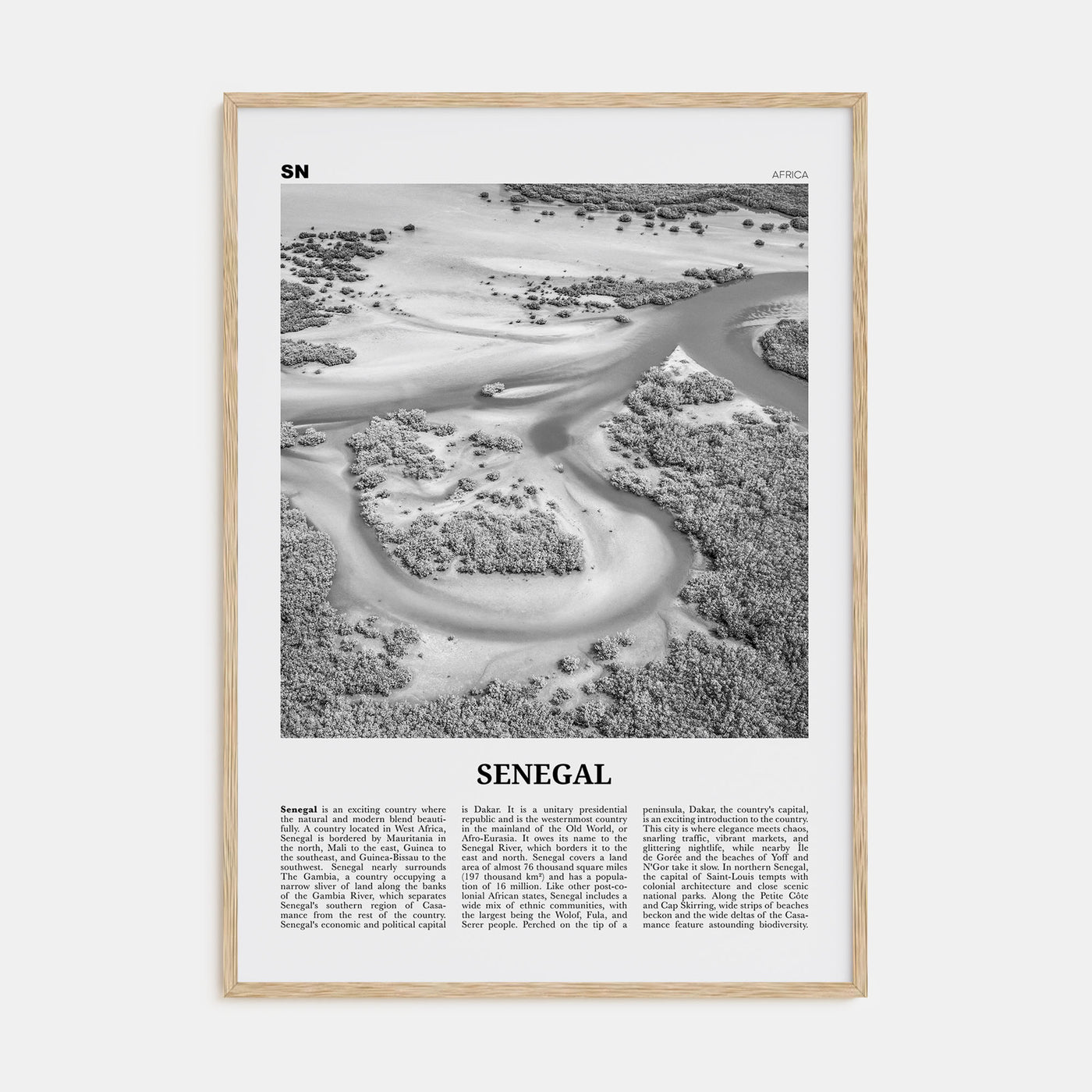 Senegal Travel B&W Poster