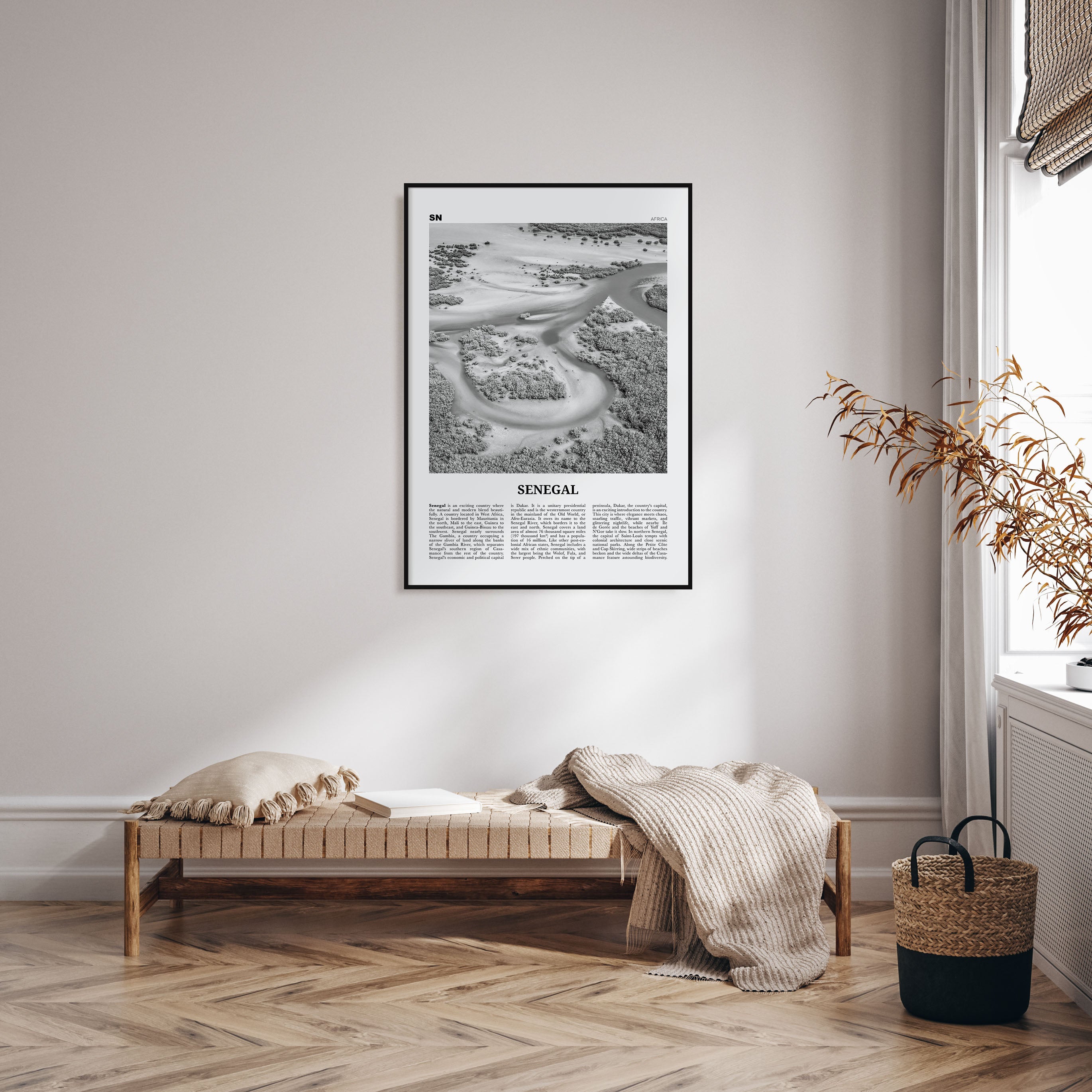Senegal Travel B&W Poster