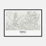 Seoul Map Landscape Poster