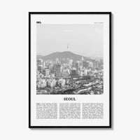 Seoul Print Black and White No 2, Seoul Wall Art, Seoul Poster, Seoul Photo, Seoul Wall Decor, South Korea, 서울 대한민국 한국 남한 지도, Asia