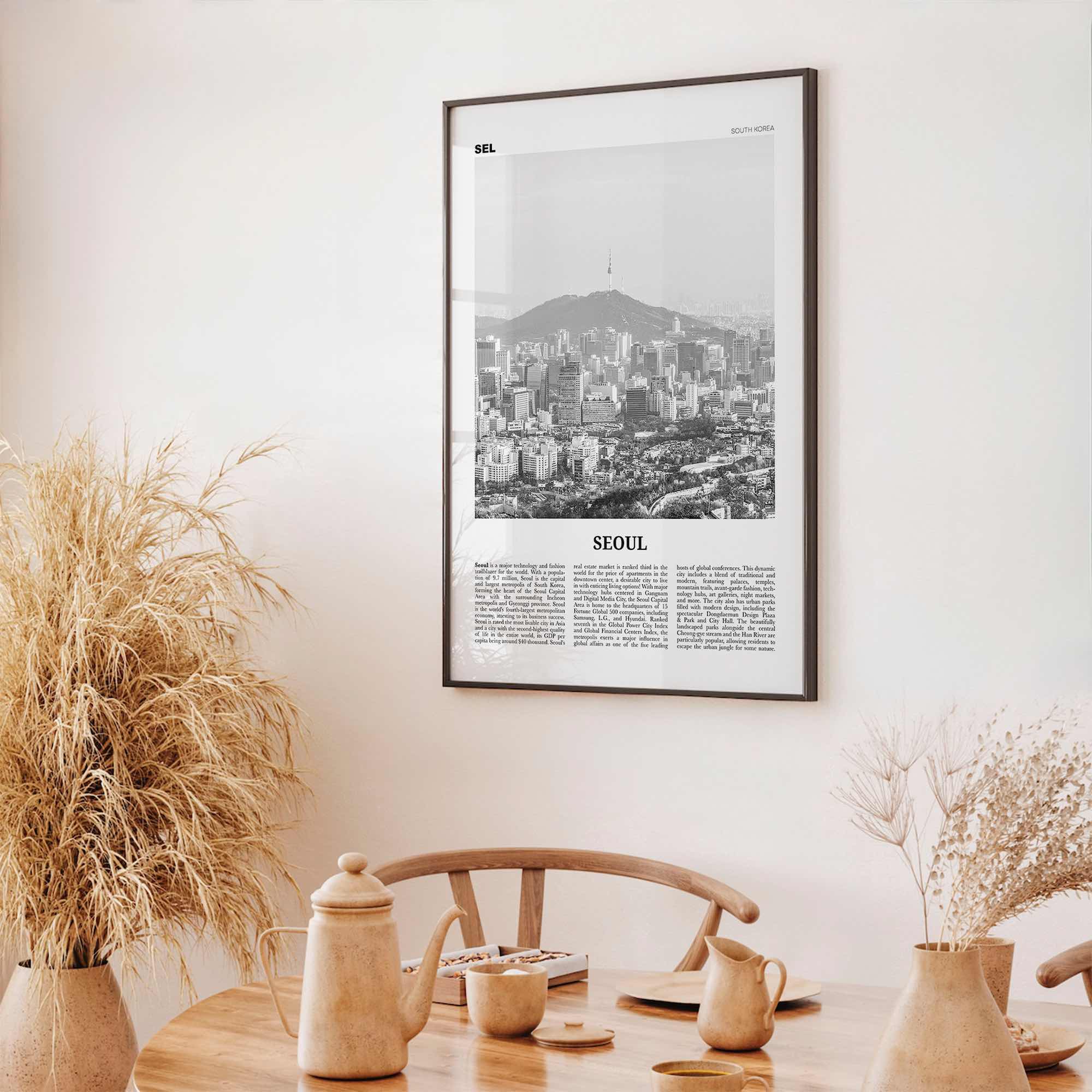 Seoul Print Black and White No 2, Seoul Wall Art, Seoul Poster, Seoul Photo, Seoul Wall Decor, South Korea, 서울 대한민국 한국 남한 지도, Asia