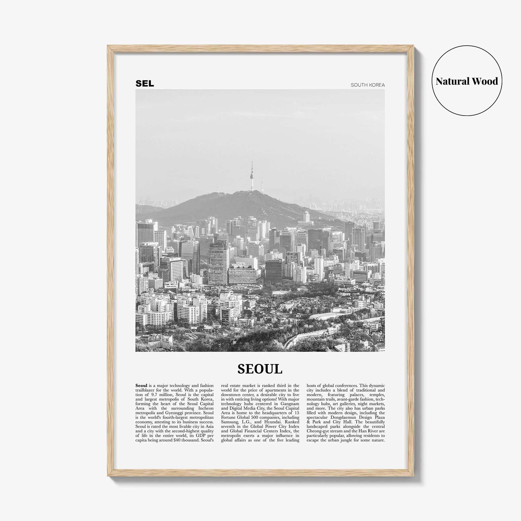 Seoul Print Black and White No 2, Seoul Wall Art, Seoul Poster, Seoul Photo, Seoul Wall Decor, South Korea, 서울 대한민국 한국 남한 지도, Asia