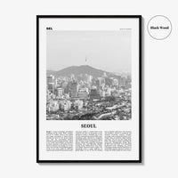 Seoul Print Black and White No 2, Seoul Wall Art, Seoul Poster, Seoul Photo, Seoul Wall Decor, South Korea, 서울 대한민국 한국 남한 지도, Asia