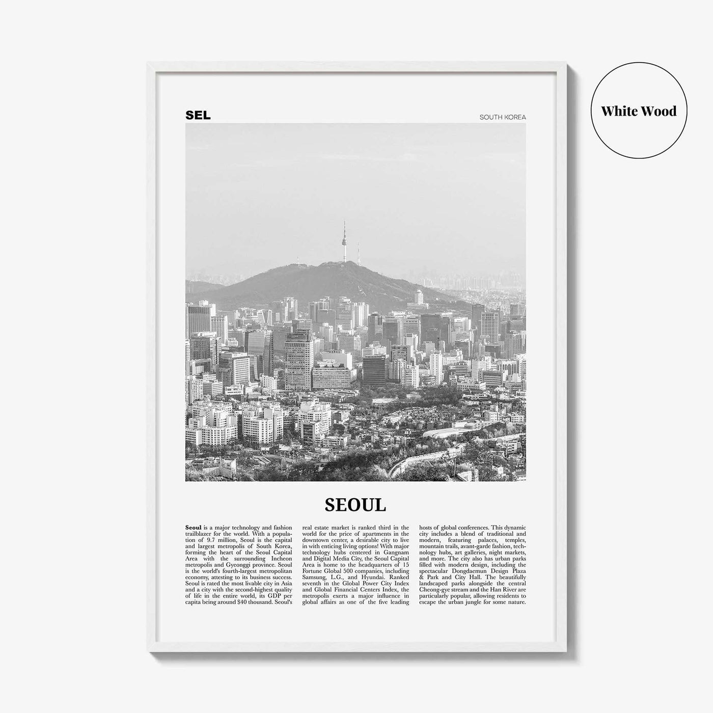 Seoul Print Black and White No 2, Seoul Wall Art, Seoul Poster, Seoul Photo, Seoul Wall Decor, South Korea, 서울 대한민국 한국 남한 지도, Asia