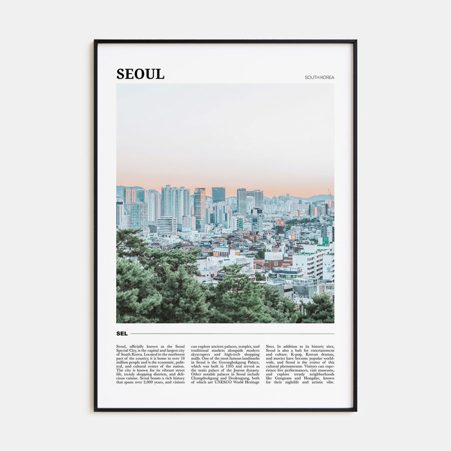Seoul Travel Color Poster
