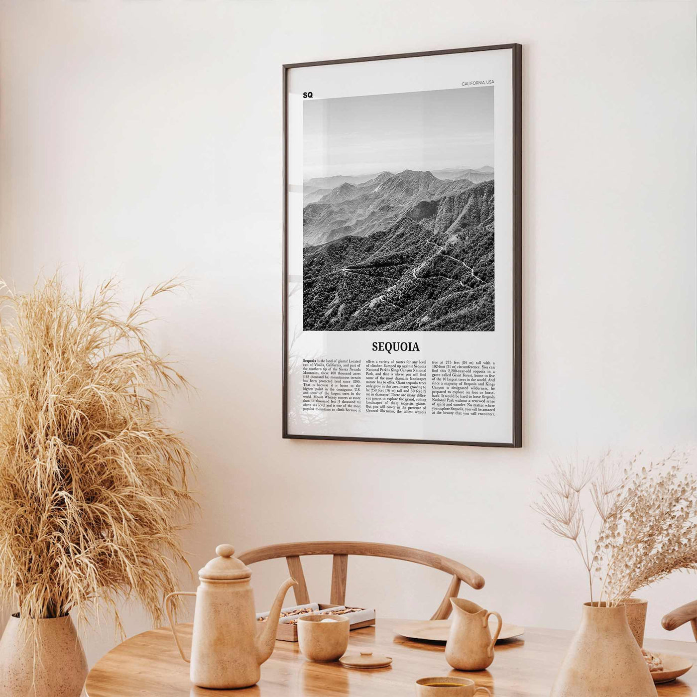 Sequoia National Park Print Black and White, Sequoia Wall Art, Sequoia Poster, Sequoia Photo, California, USA, United States, North America