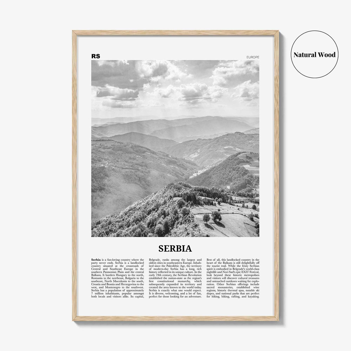 Serbia Print Black and White, Serbia Wall Art, Serbia Poster, Serbia Photo, Serbia Wall Decor, Србија, Srbija, Belgrade, Balkan, Europe