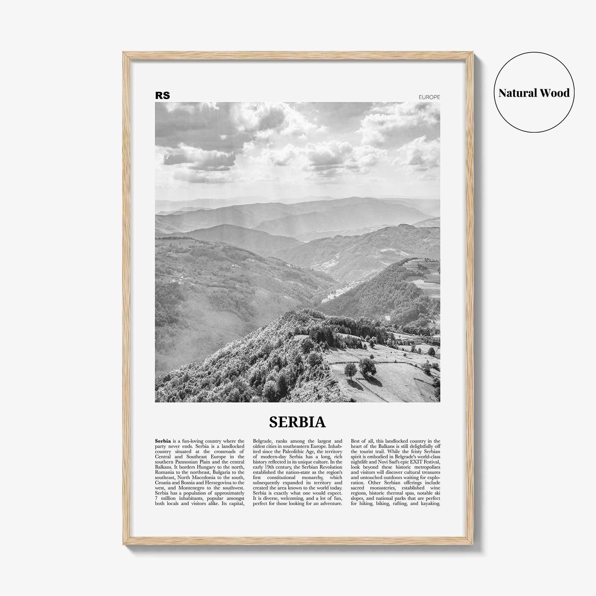 Serbia Print Black and White, Serbia Wall Art, Serbia Poster, Serbia Photo, Serbia Wall Decor, Србија, Srbija, Belgrade, Balkan, Europe