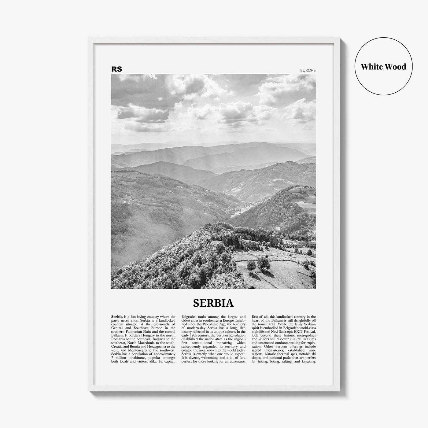 Serbia Print Black and White, Serbia Wall Art, Serbia Poster, Serbia Photo, Serbia Wall Decor, Србија, Srbija, Belgrade, Balkan, Europe