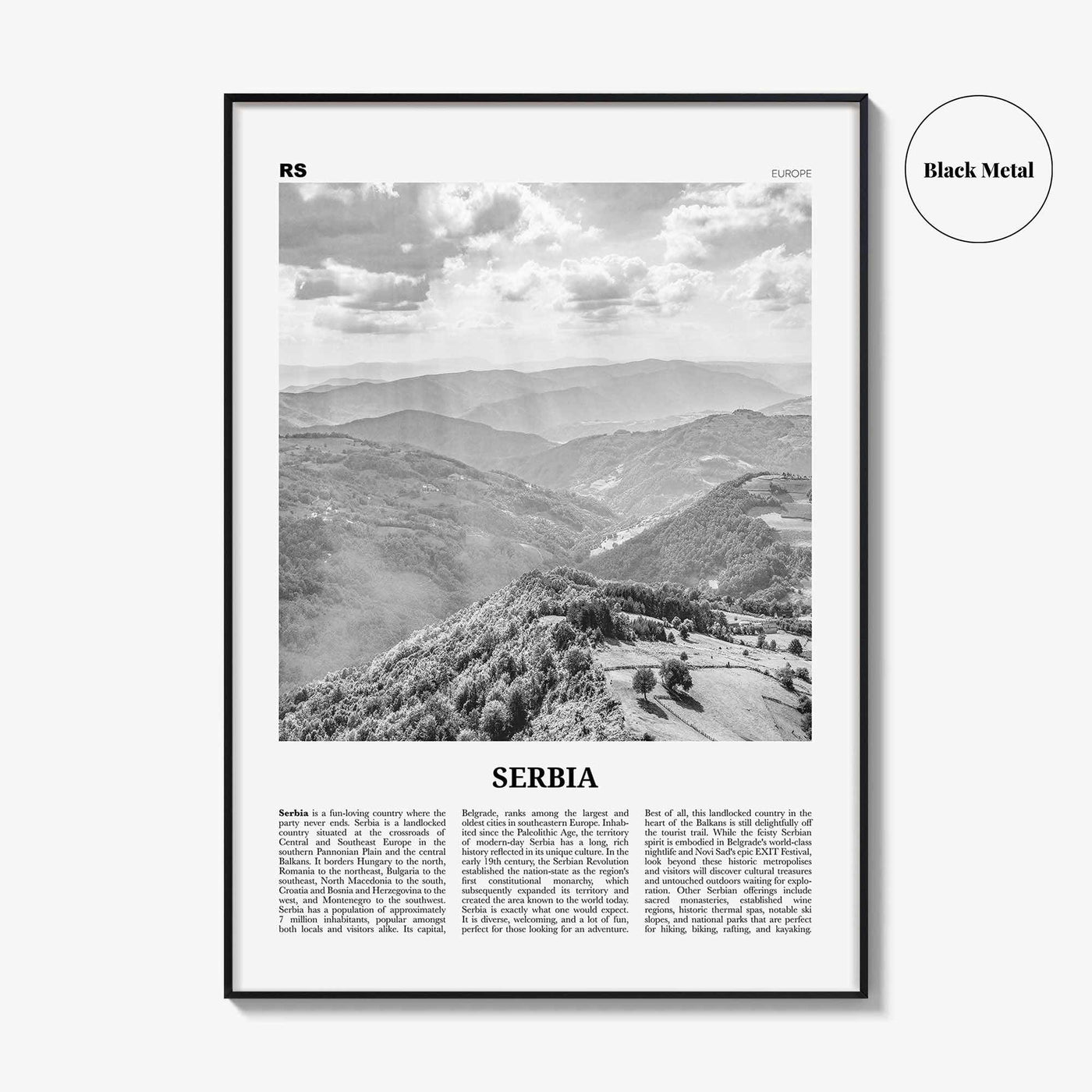 Serbia Print Black and White, Serbia Wall Art, Serbia Poster, Serbia Photo, Serbia Wall Decor, Србија, Srbija, Belgrade, Balkan, Europe