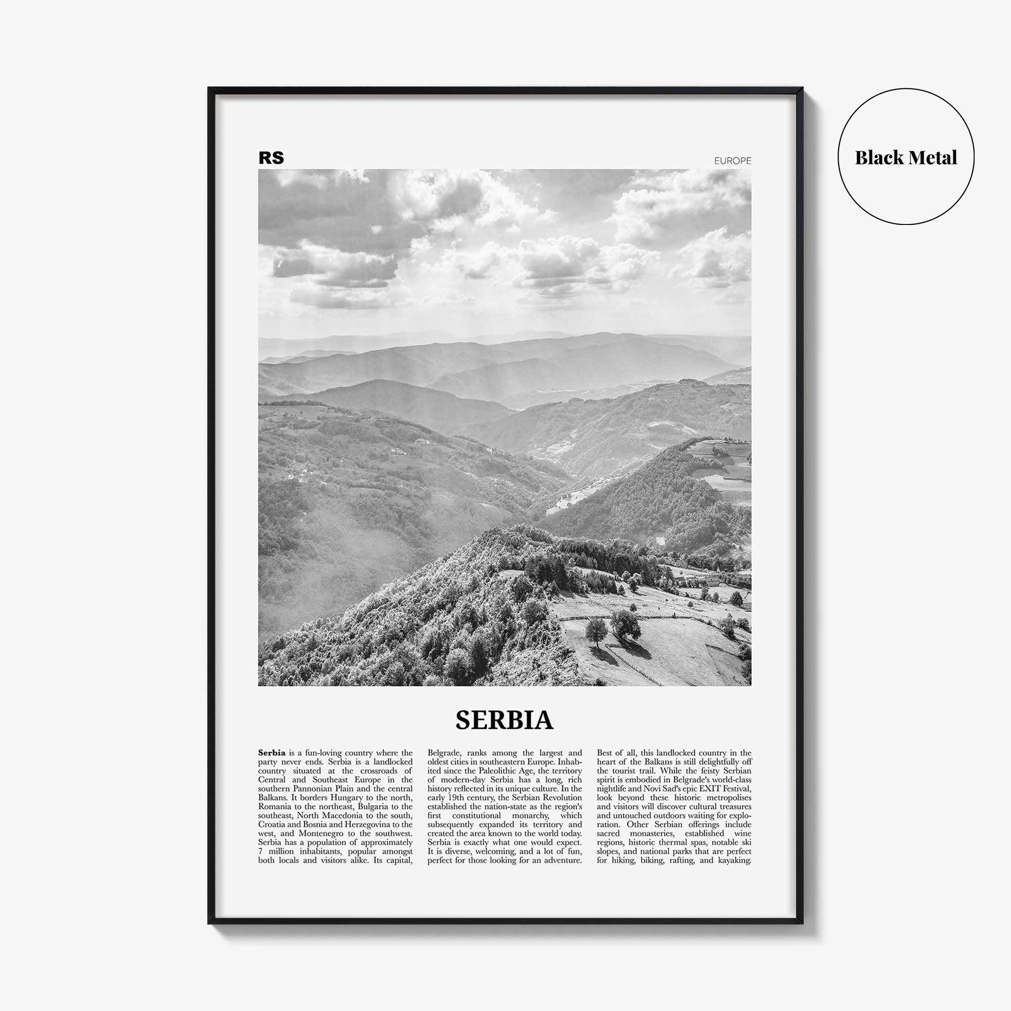 Serbia Print Black and White, Serbia Wall Art, Serbia Poster, Serbia Photo, Serbia Wall Decor, Србија, Srbija, Belgrade, Balkan, Europe