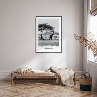 Serengeti National Park Portrait B&W Poster