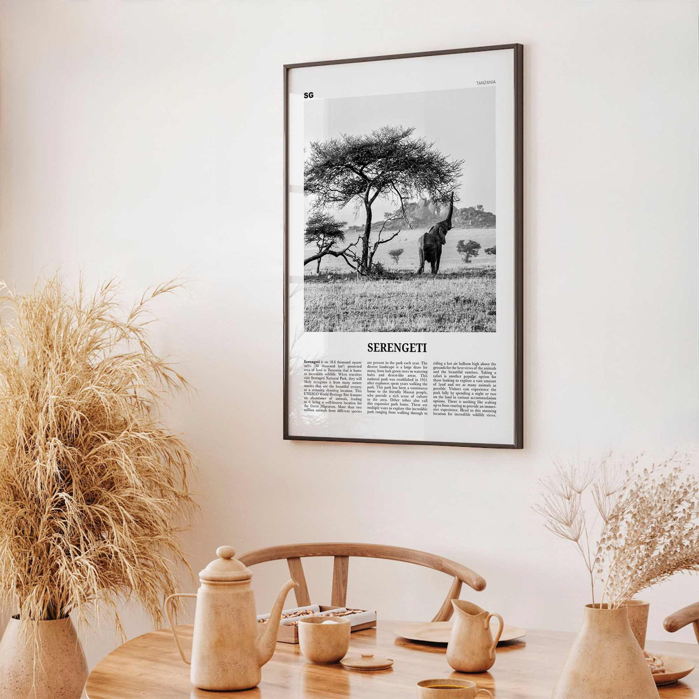 Serengeti National Park Print Black and White, Serengeti Wall Art, Serengeti Poster, Serengeti Photo, Serengeti Wall Décor, Tanzania