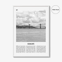 Sergipe Print Black and White, Sergipe Wall Art, Sergipe Poster, Sergipe Photo, Sergipe Wall Décor, Sergipe Map, Brazil