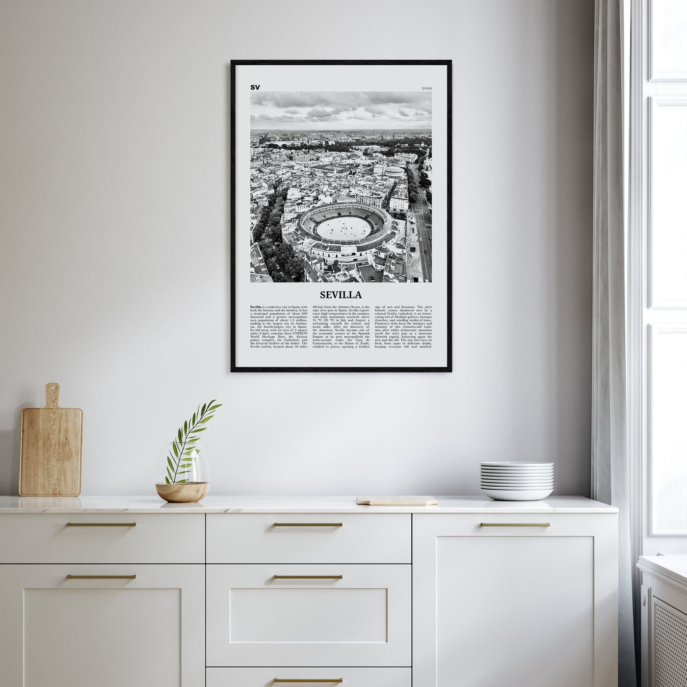 Sevilla Travel B&W Poster