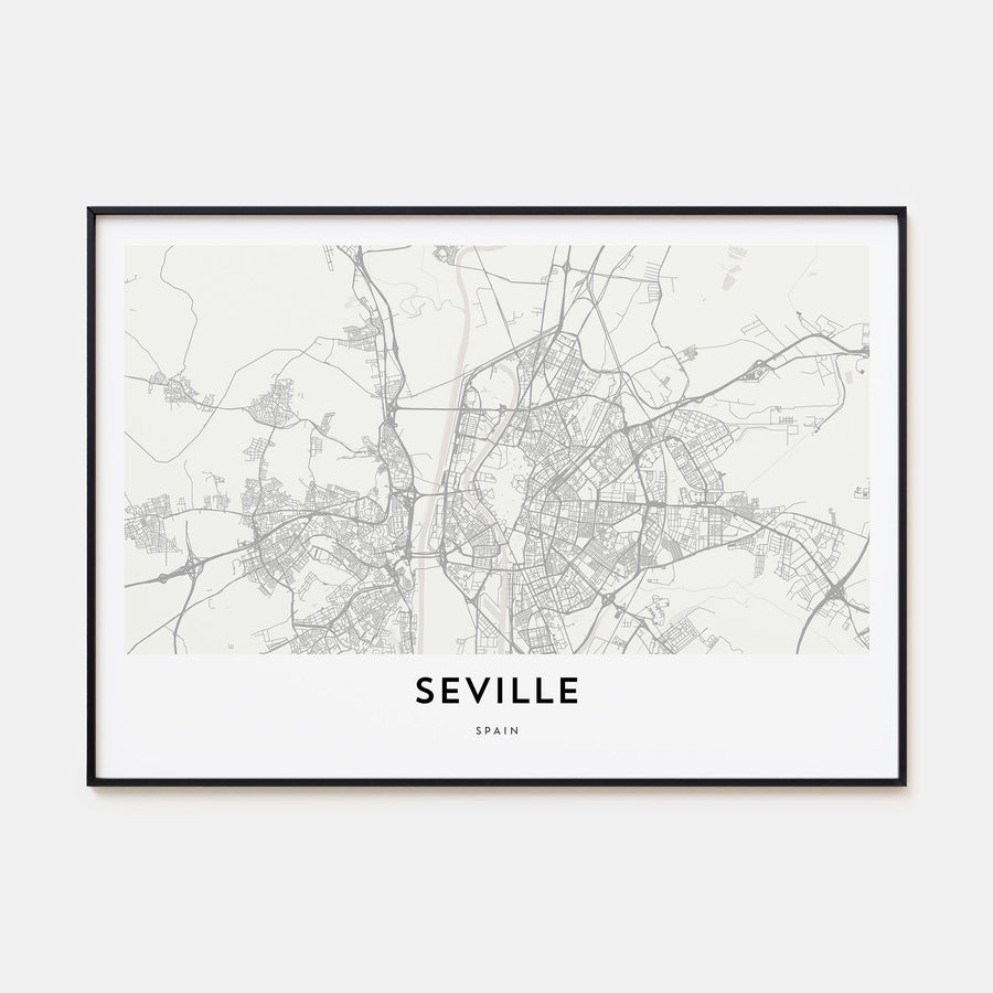 Seville Map Landscape Poster