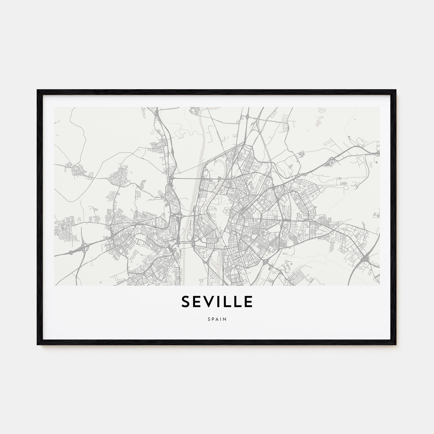 Seville Map Landscape Poster