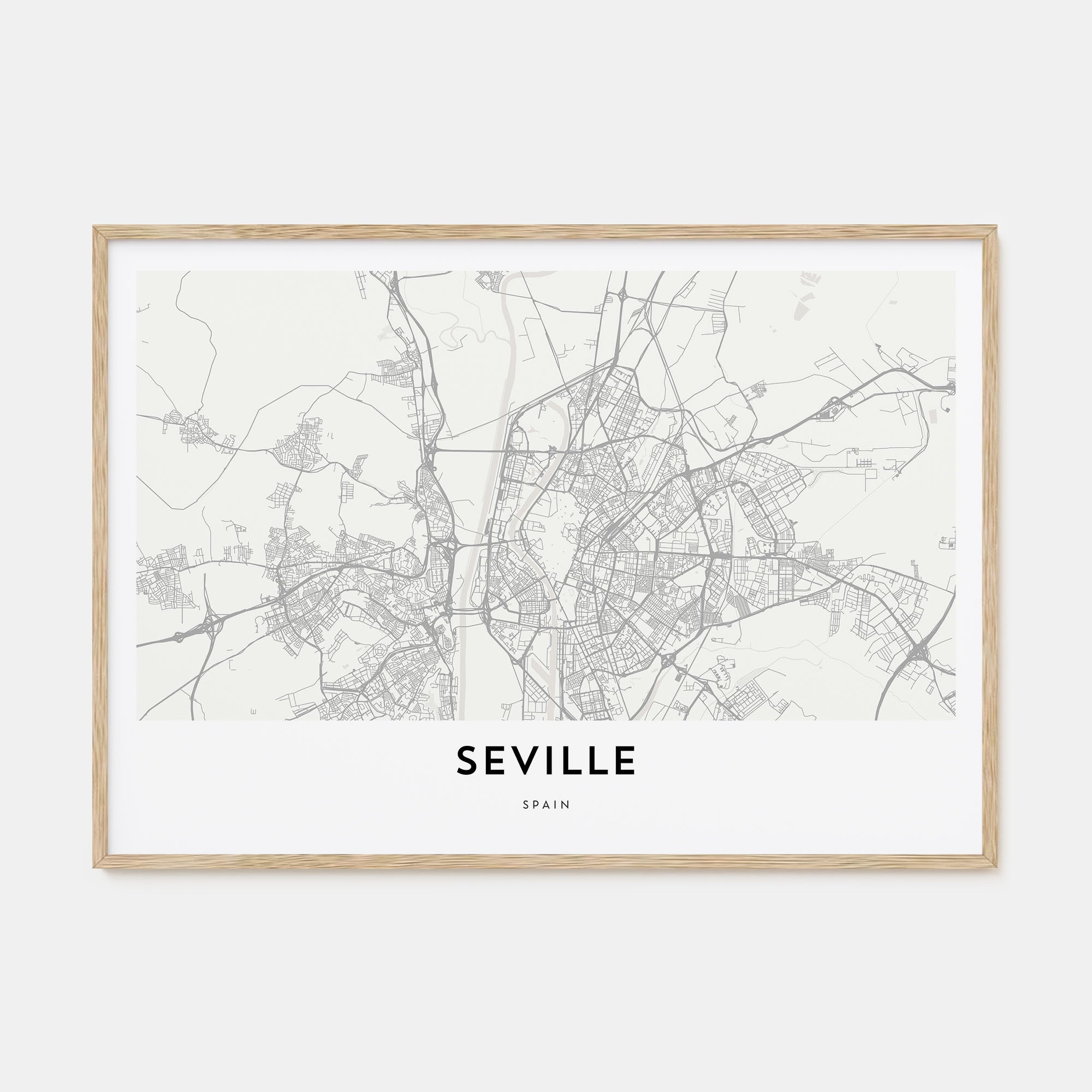 Seville Map Landscape Poster
