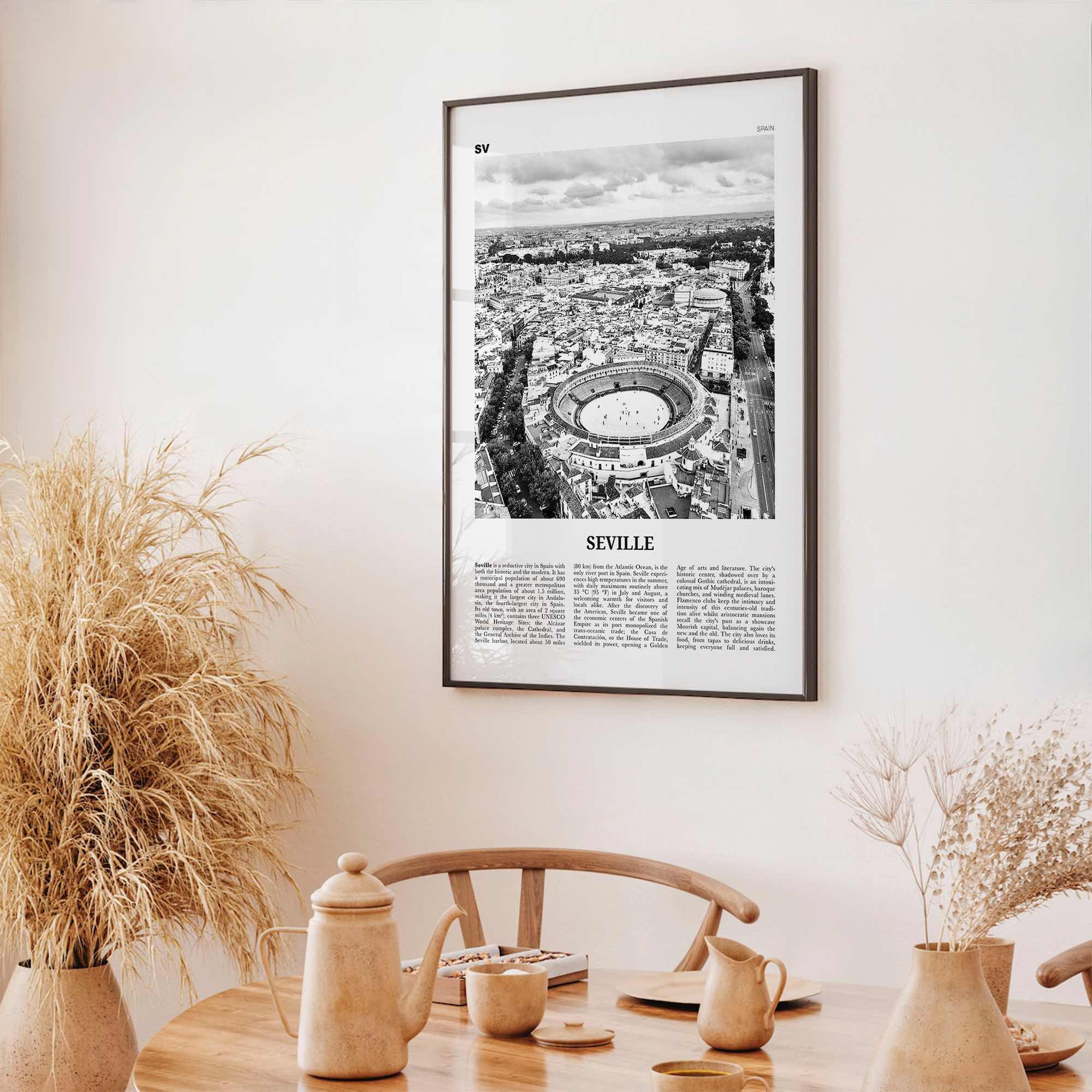 Seville Print Black and White, Seville Wall Art, Seville Poster, Seville Photo, Spain, Sevilla, Andalusia, España, Europe