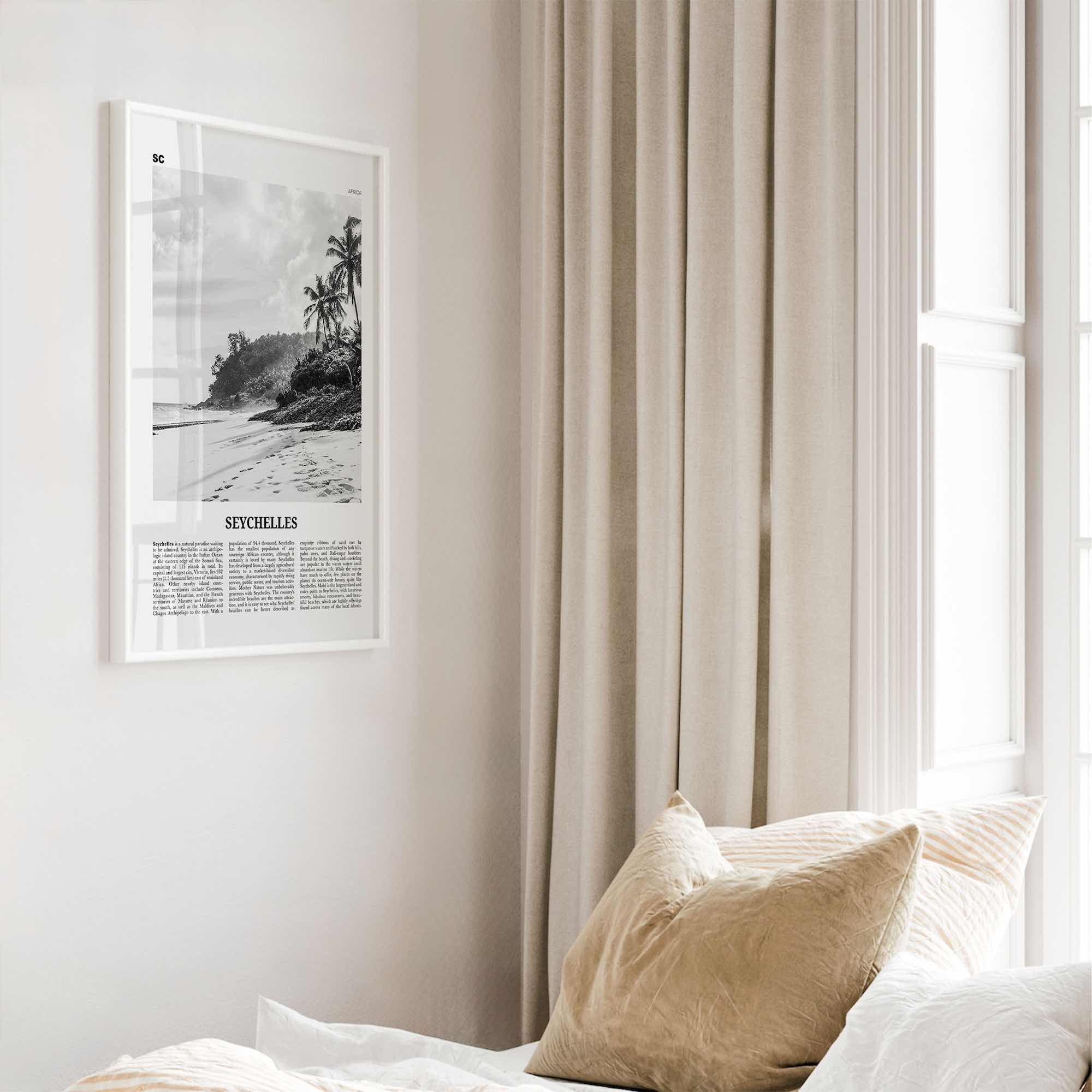 Seychelles Print Black and White, Seychelles Wall Art, Seychelles Poster, Seychelles Photo, Seychelles Wall Decor, Mahé, Victoria, Africa