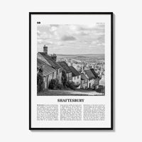 Shaftesbury Print Black and White, Shaftesbury Wall Art, Shaftesbury Poster, Shaftesbury Photo, Shaftesbury Map, England, UK, United Kingdom