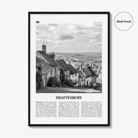 Shaftesbury Print Black and White, Shaftesbury Wall Art, Shaftesbury Poster, Shaftesbury Photo, Shaftesbury Map, England, UK, United Kingdom