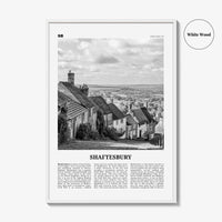 Shaftesbury Print Black and White, Shaftesbury Wall Art, Shaftesbury Poster, Shaftesbury Photo, Shaftesbury Map, England, UK, United Kingdom