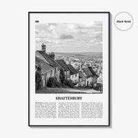 Shaftesbury Print Black and White, Shaftesbury Wall Art, Shaftesbury Poster, Shaftesbury Photo, Shaftesbury Map, England, UK, United Kingdom