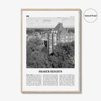 Shaker Heights Print Black and White, Shaker Heights Wall Art, Shaker Heights Poster, Shaker Heights Photo, Wall Décor, Shaker Heights Map