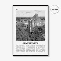 Shaker Heights Print Black and White, Shaker Heights Wall Art, Shaker Heights Poster, Shaker Heights Photo, Wall Décor, Shaker Heights Map