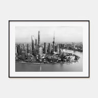 Shanghai Landscape B&W Poster